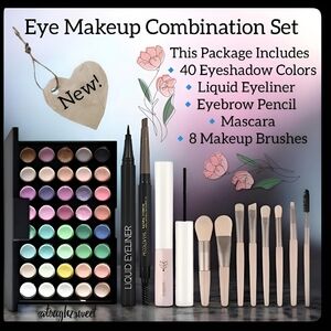 🆕️COMPLETE EYE KIT WITH 40  EYESHADOWS, MASCARA, BROW PEN, EYELINER & BRUSHES